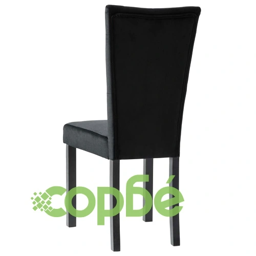 Трапезни столове, 2 бр, черни, кадифе ➤ топ цена ➤ sorbe.bg