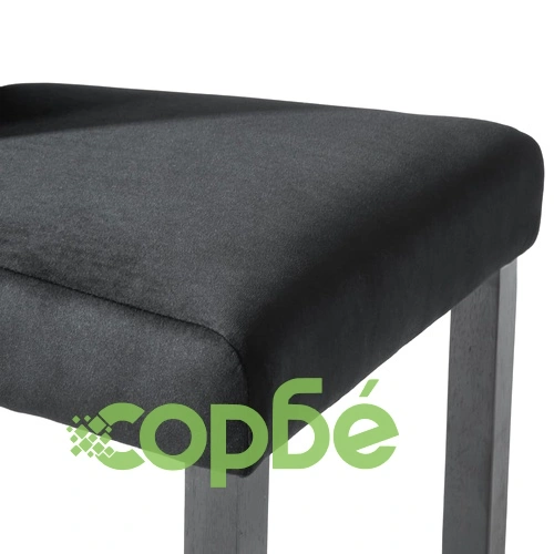 Трапезни столове, 2 бр, черни, кадифе ➤ топ цена ➤ sorbe.bg