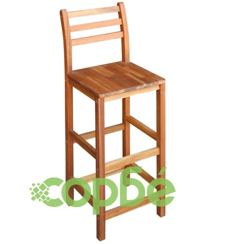 Комплект бар маса и столове, 5 части, акациево дърво масив ➤ топ цена ➤ sorbe.bg