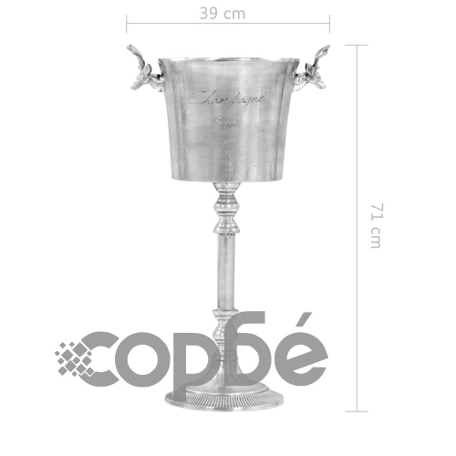 Шампаниера, солиден алуминий, 39x29x71 см, сребриста ➤ топ цена ➤ sorbe.bg
