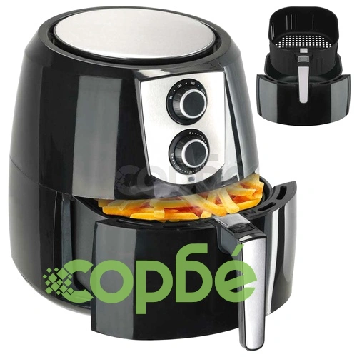 Фритюрник с въздух XXL 1800 W 7 л неръждаема стомана черен  ➤ топ цена ➤ sorbe.bg