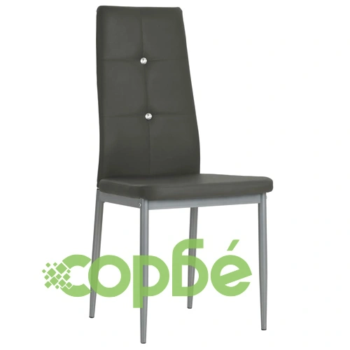 Трапезни столове, 2 бр, сиви, изкуствена кожа ➤ топ цена ➤ sorbe.bg