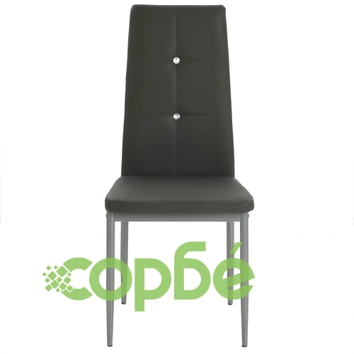 Трапезни столове, 2 бр, сиви, изкуствена кожа ➤ топ цена ➤ sorbe.bg