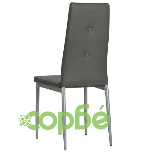 Трапезни столове, 2 бр, сиви, изкуствена кожа ➤ топ цена ➤ sorbe.bg