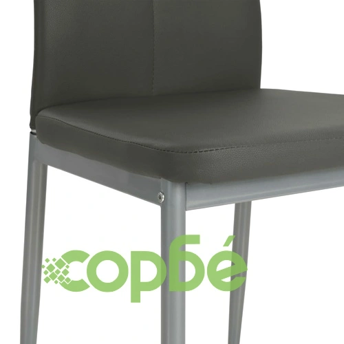 Трапезни столове, 2 бр, сиви, изкуствена кожа ➤ топ цена ➤ sorbe.bg