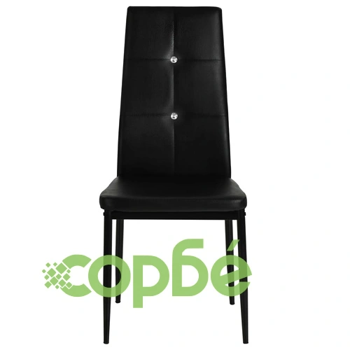 Tрапезни столове, 4 бр, черни, изкуствена кожа ➤ топ цена ➤ sorbe.bg