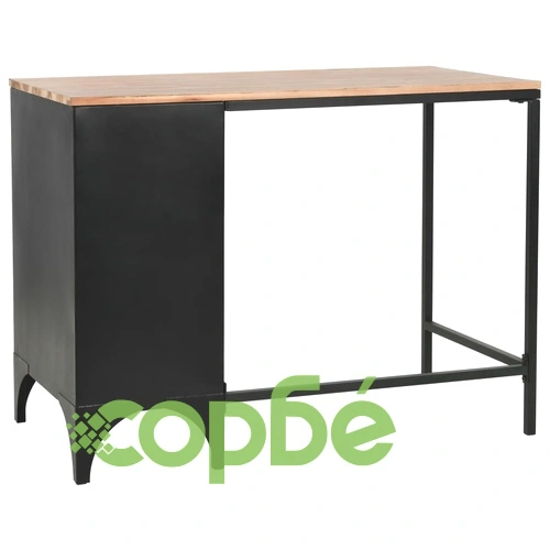 Единично бюро тип писалище, ела масив и стомана, 100x50x76 см ➤ топ цена ➤ sorbe.bg