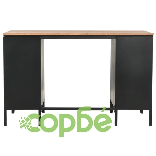 Двойно бюро тип писалище, ела масив и стомана, 120x50x76 см ➤ топ цена ➤ sorbe.bg