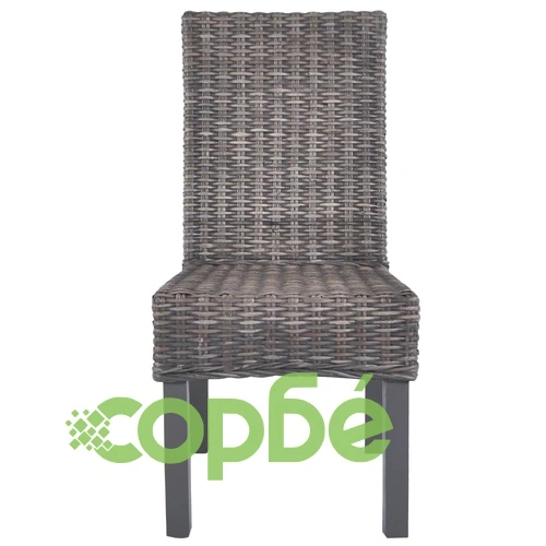 Трапезни столове, 2 бр, кафяви, кубу ратан и Махагонова дървесина ➤ топ цена ➤ sorbe.bg