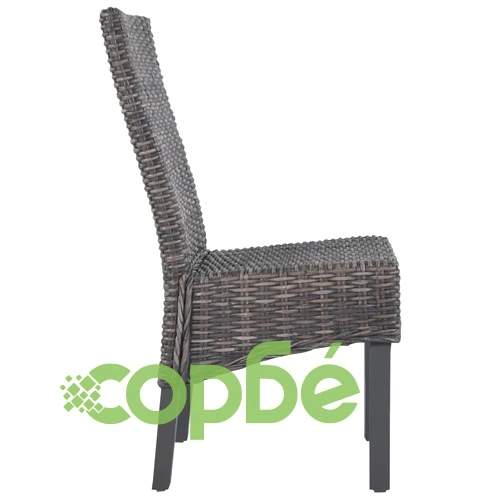 Трапезни столове, 2 бр, кафяви, кубу ратан и Махагонова дървесина ➤ топ цена ➤ sorbe.bg