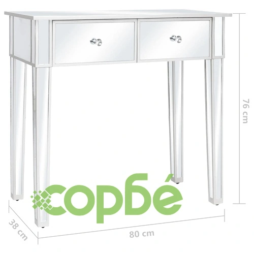 Огледална тоалетка с табуретка, МДФ и стъкло ➤ топ цена ➤ sorbe.bg