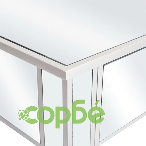 Огледална тоалетка с табуретка, МДФ и стъкло ➤ топ цена ➤ sorbe.bg