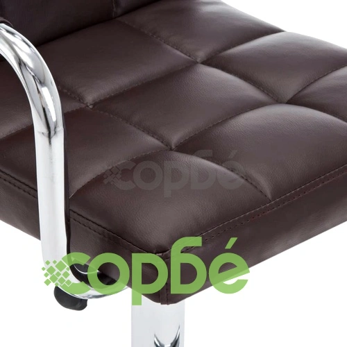 Бар столове с подлакътници, 2 бр, кафяви, изкуствена кожа ➤ топ цена ➤ sorbe.bg