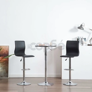 Бар табуретки, 2 бр, черни, изкуствена кожа