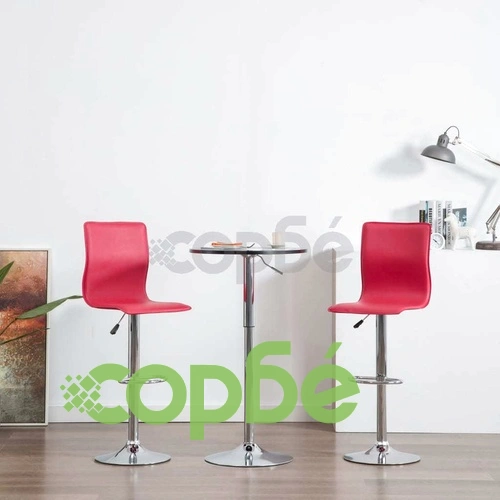 Бар табуретки, 2 бр, червени, изкуствена кожа ➤ топ цена ➤ sorbe.bg
