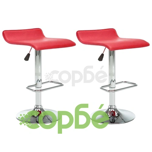 Бар табуретки, 2 бр, червени, изкуствена кожа ➤ топ цена ➤ sorbe.bg