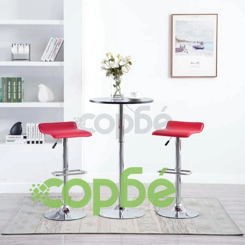 Бар табуретки, 2 бр, червени, изкуствена кожа ➤ топ цена ➤ sorbe.bg