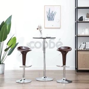 Бар табуретки, 2 бр, кафяви, пластмаса