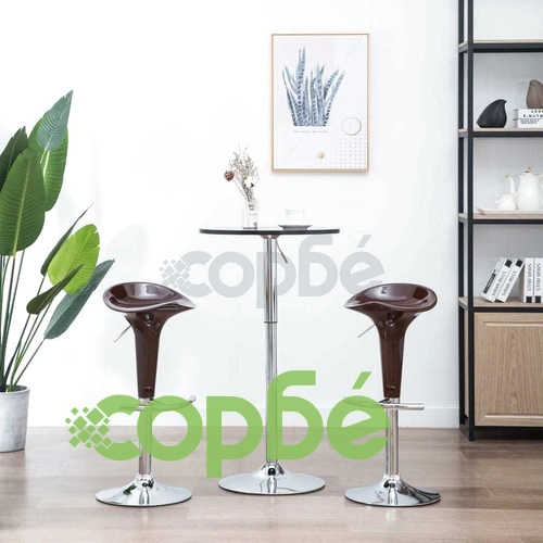 Бар табуретки, 2 бр, кафяви, пластмаса ➤ топ цена ➤ sorbe.bg