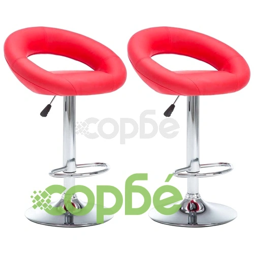 Бар табуретки, 2 бр, червени, изкуствена кожа ➤ топ цена ➤ sorbe.bg