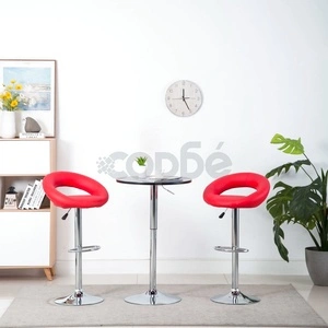 Бар табуретки, 2 бр, червени, изкуствена кожа