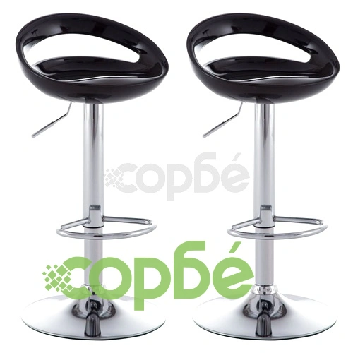 Бар табуретки, 2 бр, черни, пластмаса ➤ топ цена ➤ sorbe.bg