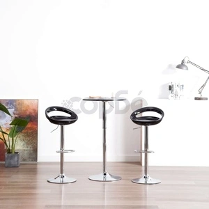 Бар табуретки, 2 бр, черни, пластмаса