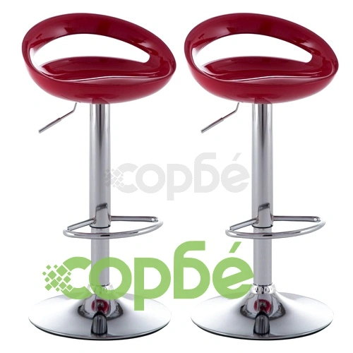 Бар табуретки, 2 бр, червени, пластмаса ➤ топ цена ➤ sorbe.bg