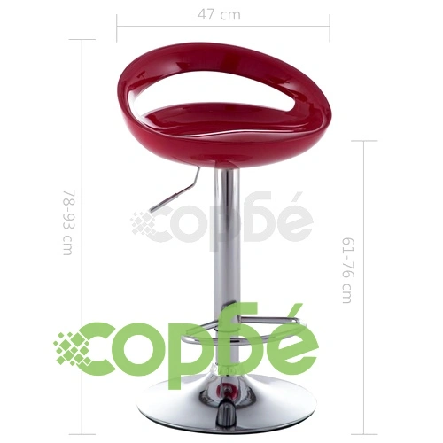 Бар табуретки, 2 бр, червени, пластмаса ➤ топ цена ➤ sorbe.bg