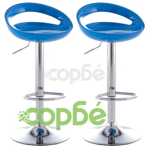 Бар табуретки, 2 бр, сини, пластмаса ➤ топ цена ➤ sorbe.bg