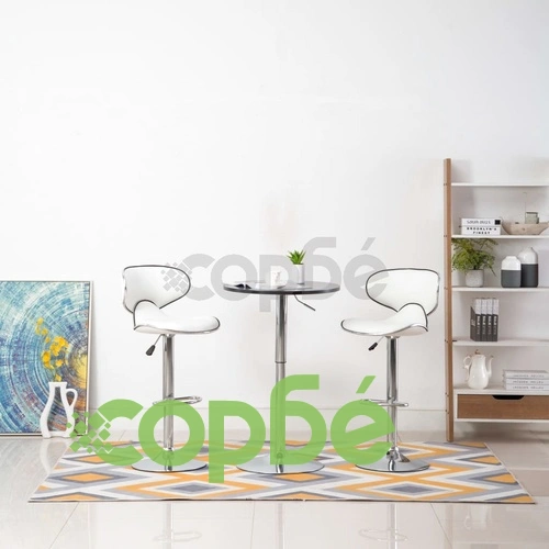 Бар столове, 2 бр, бели, изкуствена кожа ➤ топ цена ➤ sorbe.bg
