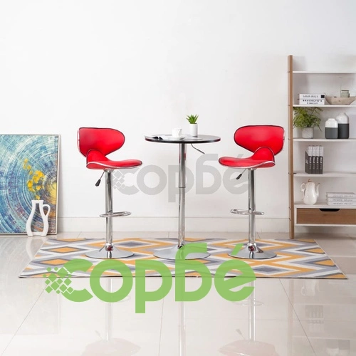 Бар столове, 2 бр, червени, изкуствена кожа ➤ топ цена ➤ sorbe.bg