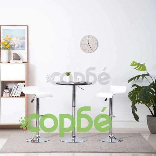 Бар столове, 2 броя, бели  ➤ топ цена ➤ sorbe.bg