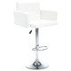 Въртящи се бар столове, 2 бр, бели, изкуствена кожа