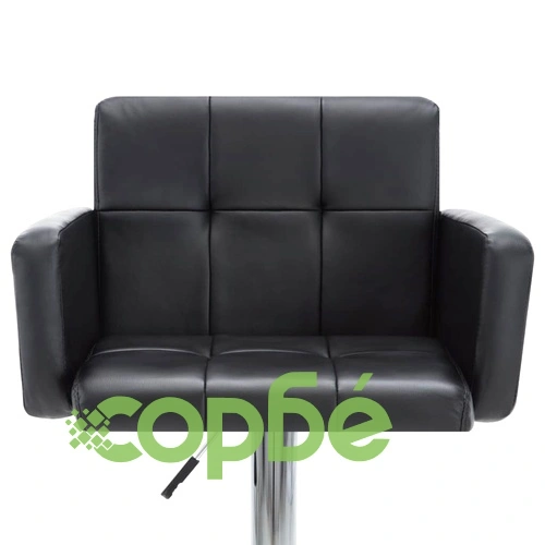 Въртящи се бар столове, 2 бр, черни, изкуствена кожа ➤ топ цена ➤ sorbe.bg