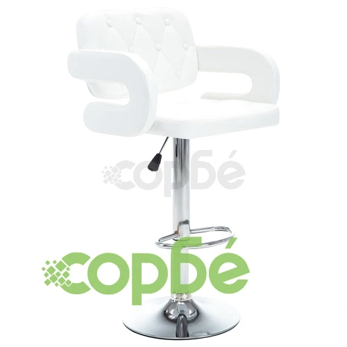 Въртящи се бар табуретки, 2 бр, бели, изкуствена кожа ➤ топ цена ➤ sorbe.bg