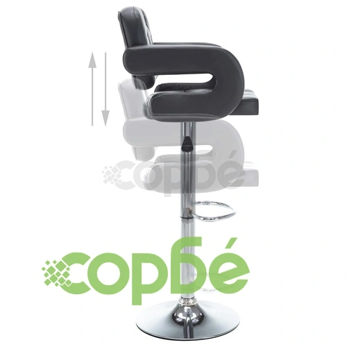 Въртящи се бар табуретки, 2 бр, черни, изкуствена кожа ➤ топ цена ➤ sorbe.bg