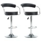 Въртящи се бар табуретки, 2 бр, черни, изкуствена кожа