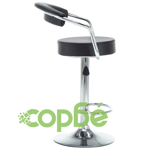 Въртящи се бар табуретки, 2 бр, черни, изкуствена кожа ➤ топ цена ➤ sorbe.bg