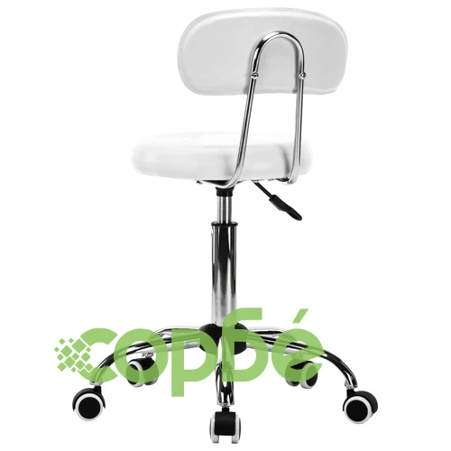 Столове за студио за красота, 2 бр, изкуствена кожа, бели ➤ топ цена ➤ sorbe.bg