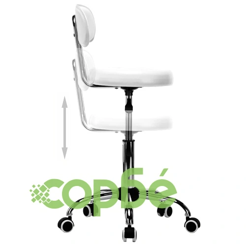 Столове за студио за красота, 2 бр, изкуствена кожа, бели ➤ топ цена ➤ sorbe.bg