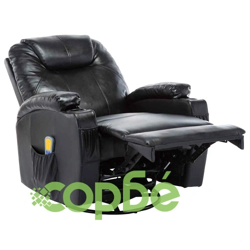 Масажен стол с люлееща функция, черен, изкуствена кожа ➤ топ цена ➤ sorbe.bg