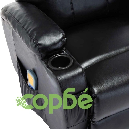 Масажен стол с люлееща функция, черен, изкуствена кожа ➤ топ цена ➤ sorbe.bg