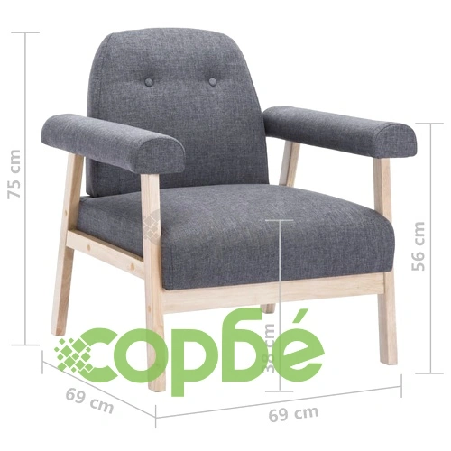 Фотьойл, тъмносив, текстил ➤ топ цена ➤ sorbe.bg