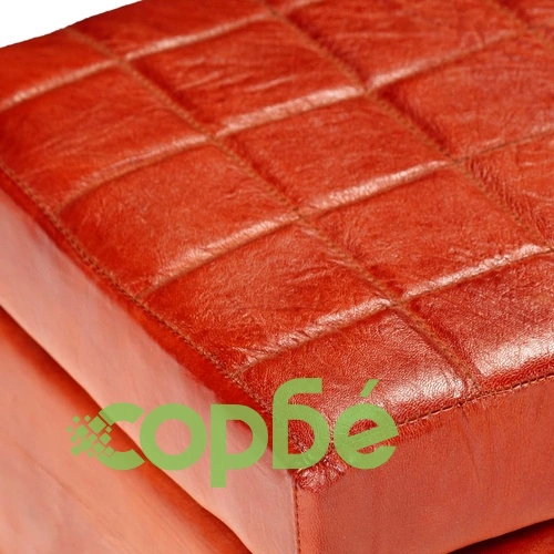 Пейка за съхранение, манго масив, естествена кожа, 120x36x36 см ➤ топ цена ➤ sorbe.bg