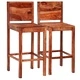 Бар табуретки, 2 бр, кафяви, масивно шишамово дърво