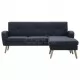 Ъглов диван, тапицерия от текстил, 186x136x79 см, тъмносив