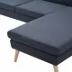 Ъглов диван, тапицерия от текстил, 186x136x79 см, тъмносив