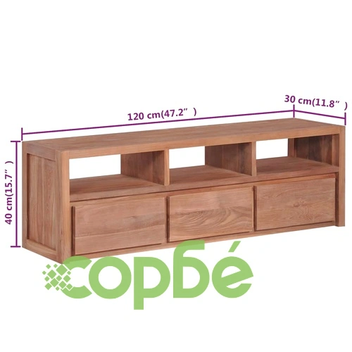 ТВ шкаф, тиково дърво масив, натурален финиш, 120x30x40 cм на топ цена от sorbe.bg ТВ шкаф, тиково дърво масив, натурален финиш, 120x30x40 cм ➤ топ цена ➤ sorbe.bg