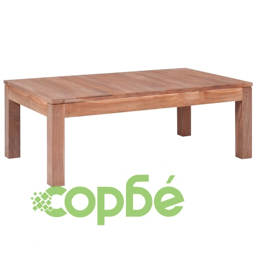 Маса за кафе тиково дърво масив с натурален финиш 110x60x40 cм ➤ топ цена ➤ sorbe.bg